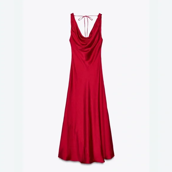 Nwt- Zara- ZW COLLECTION SATIN LONG DRESS -small - Picture 2 of 7